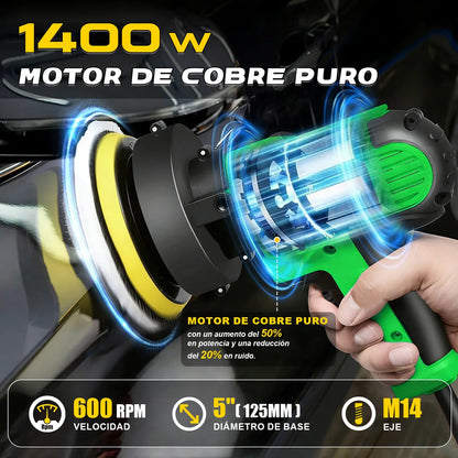 Pulidora Rotativa Eléctrica 125mm 1400w para Acabados Profesionales