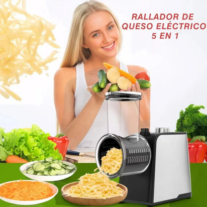 Rallador Eléctrico 5 en 1 de Acero Inoxidable para Cortar Verduras