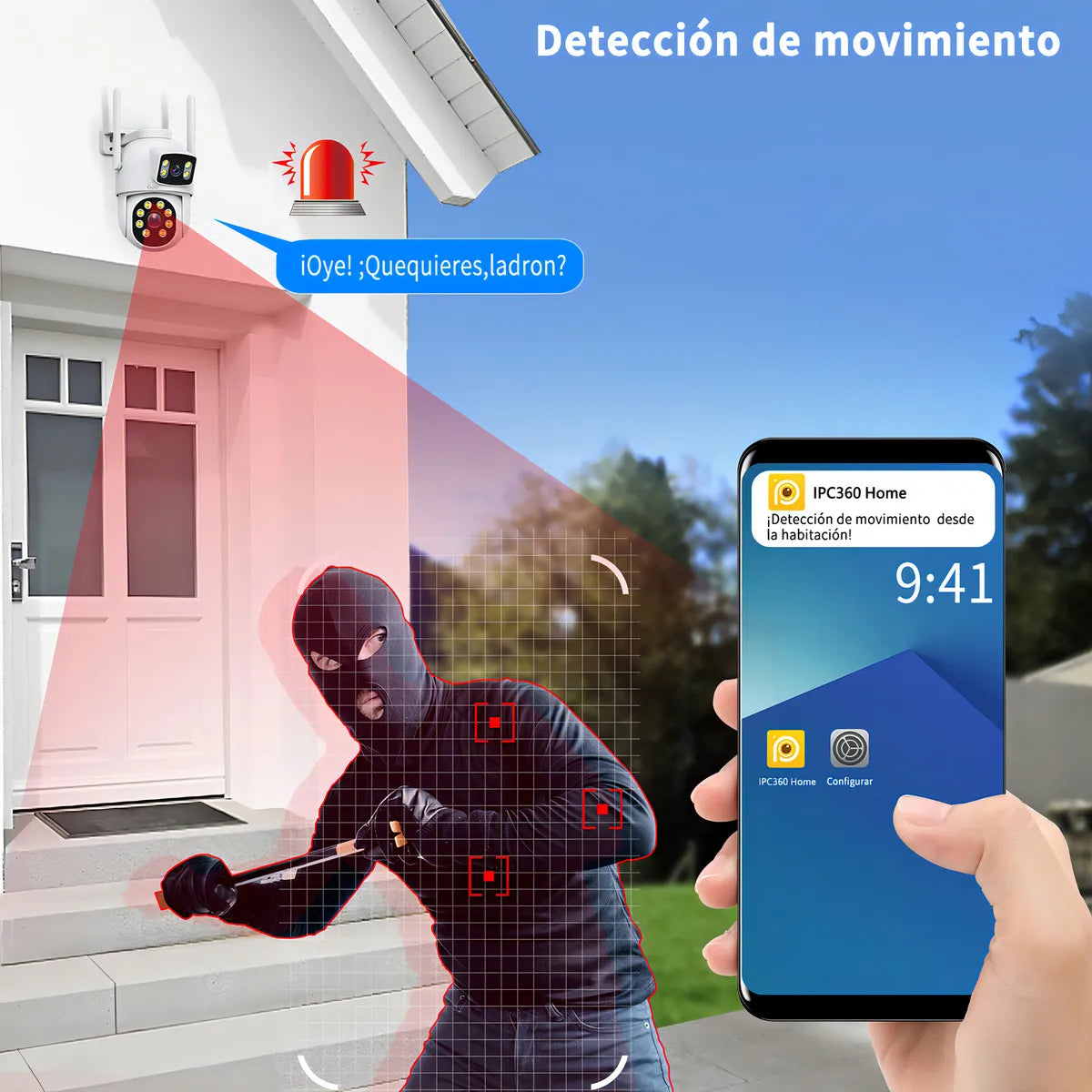 Cámara de Vigilancia Exterior 4K con Doble Pantalla 8MP - Metacompras