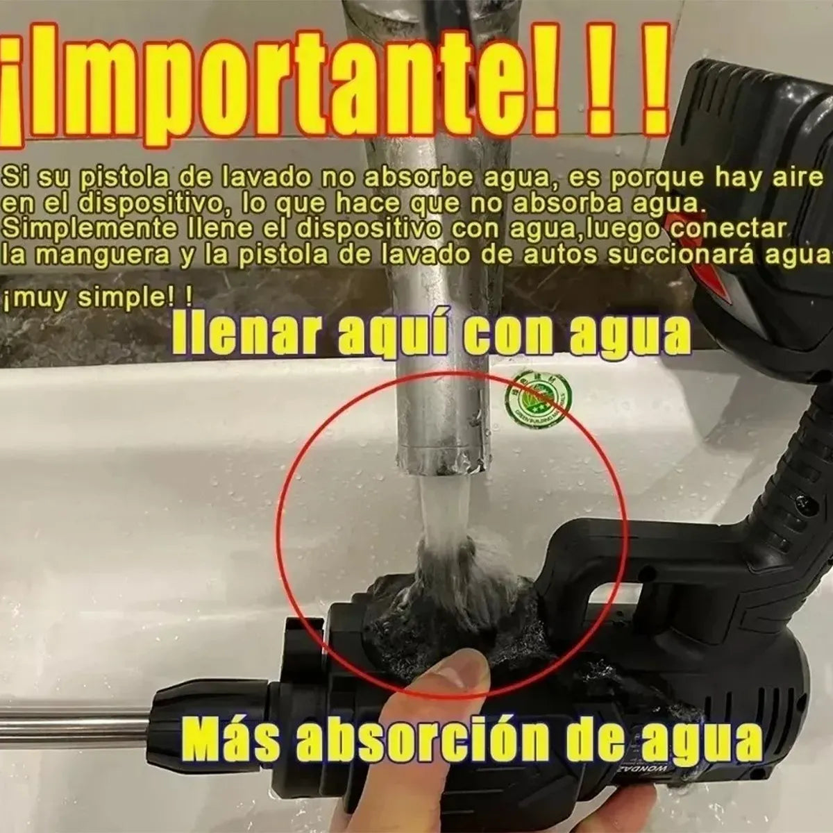 Hidrolavadora eléctrica portátil inalámbrica 550W 680psi de presión máxima