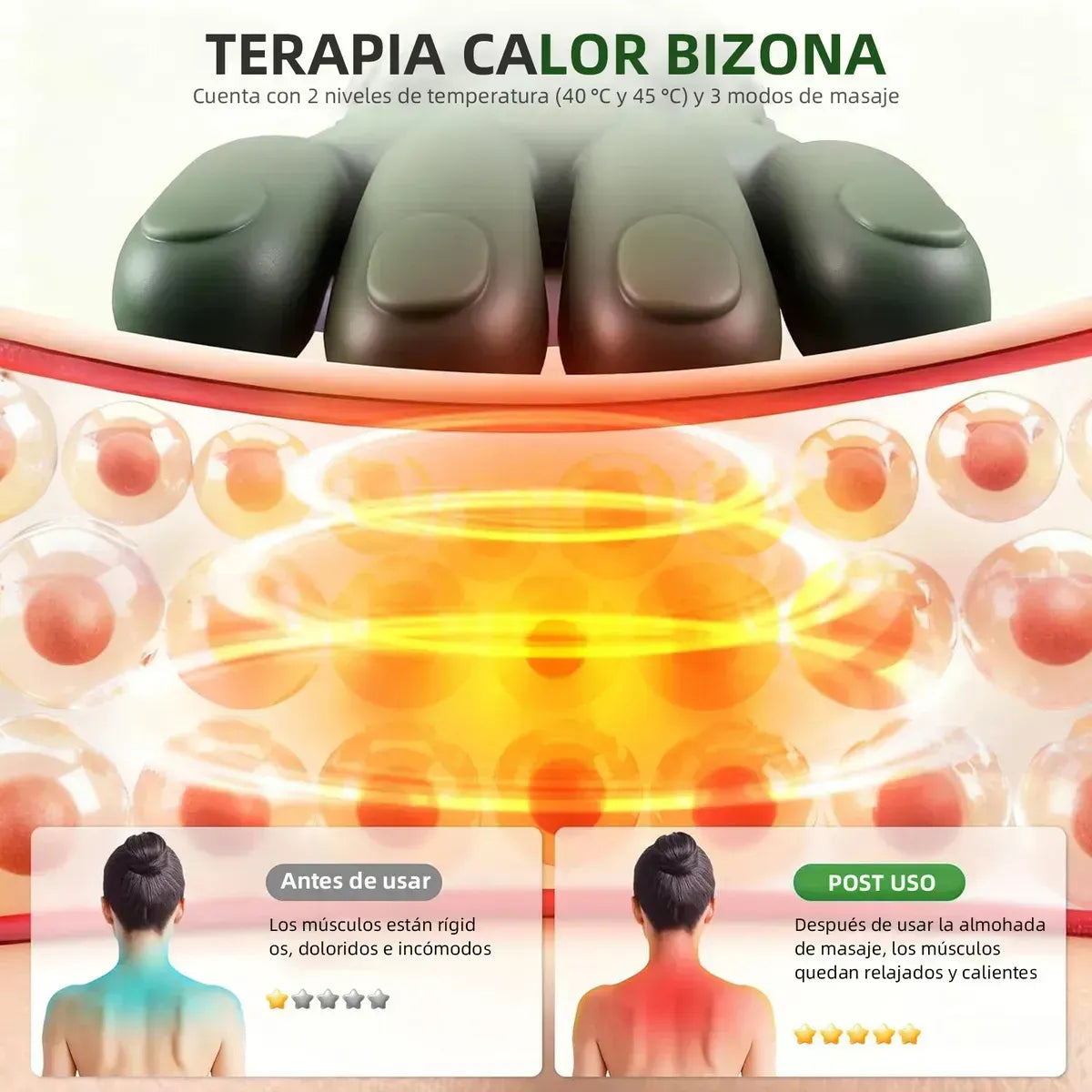 Almohada Eléctrica de Acupresión para Relajación de Hombros - Metacompras