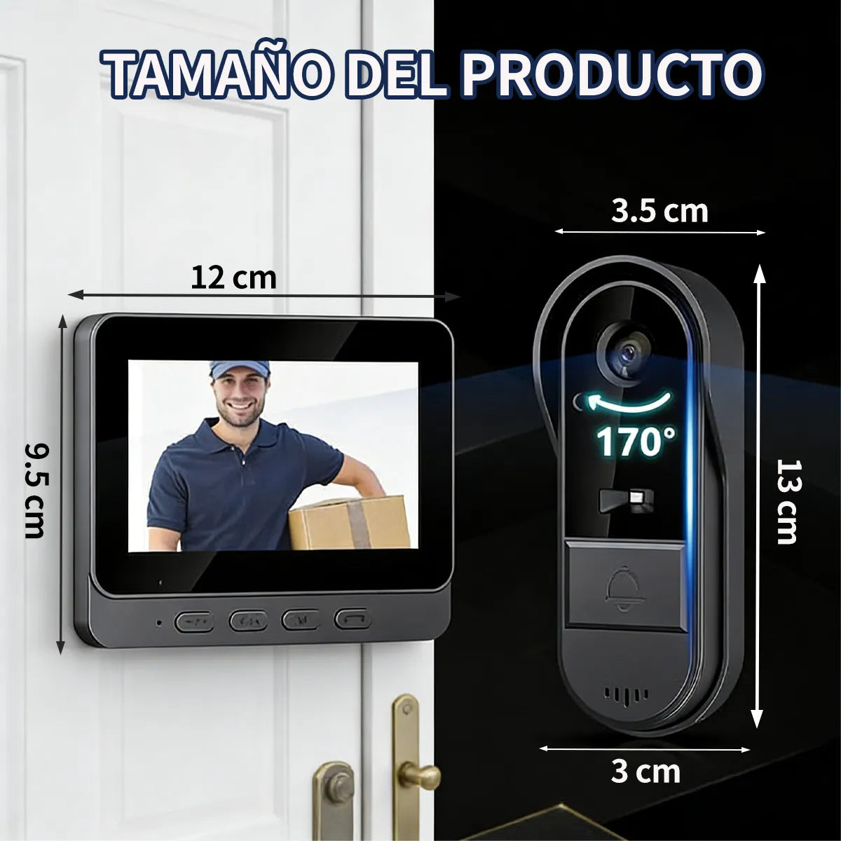 Timbre Inalámbrico con Cámara y Pantalla Impermeable - Seguridad y Comodidad - Metacompras