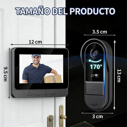 Timbre Inalámbrico con Cámara y Pantalla Impermeable - Seguridad y Comodidad - Metacompras