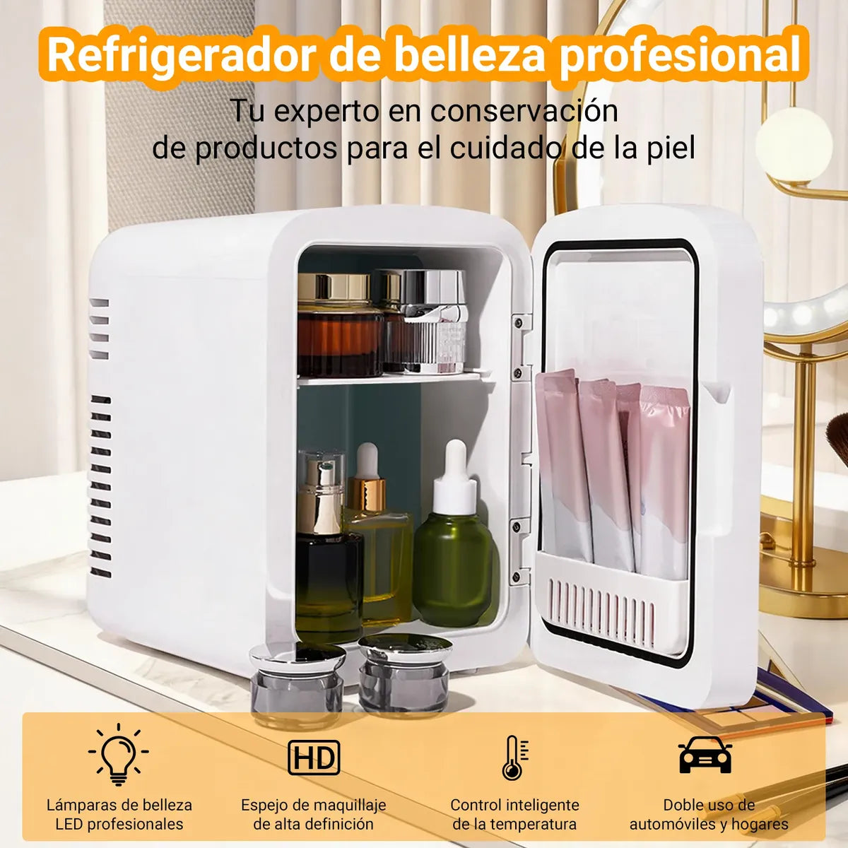 10-Liter Portable Mini Fridge, Quiet and Efficient for Drinks
