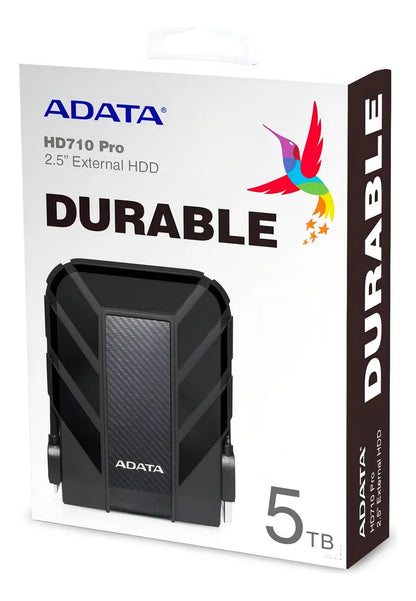 Disco Duro Externo 5TB Resistente y Portátil en Color Negro