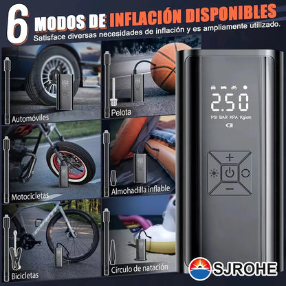 Compresor de Aire Portátil 150 Psi, Inflador Rápido para Llantas
