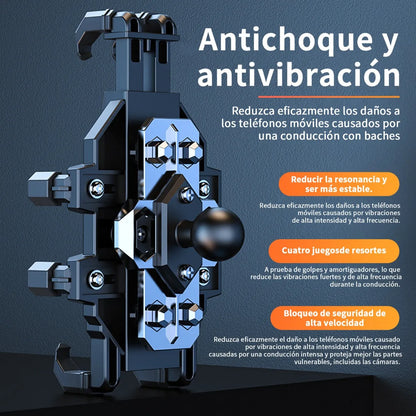 Soporte Antirrobo y Amortiguador para Celular en Motocicleta
