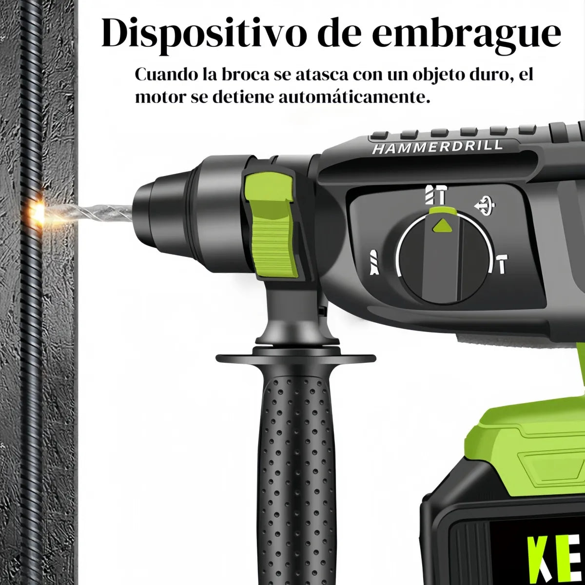 Martillo Rotativo Inalámbrico 1000W con 2 Baterías y Cargador Rápido