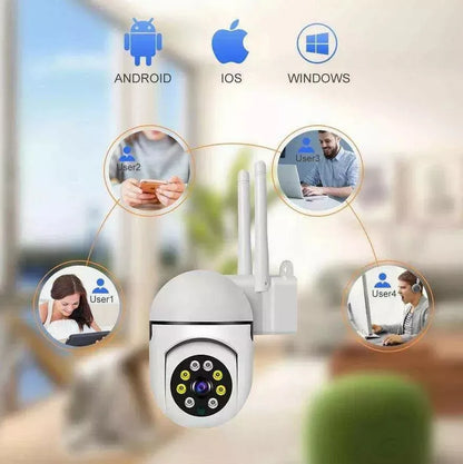 Cámara de Seguridad Wifi 360° 3MP Exterior Nocturna con Alarma - Metacompras