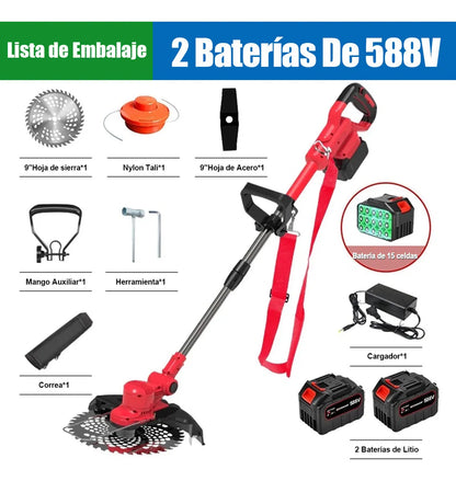 Desbrozadora Electrica Inalambrica Sin Escobillas 9inch Hoja Color Rojo - Metacompras