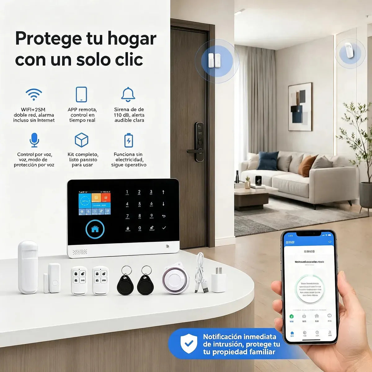 Wireless GSM Alarm System with LCD Display and Remote Control for Home and Business