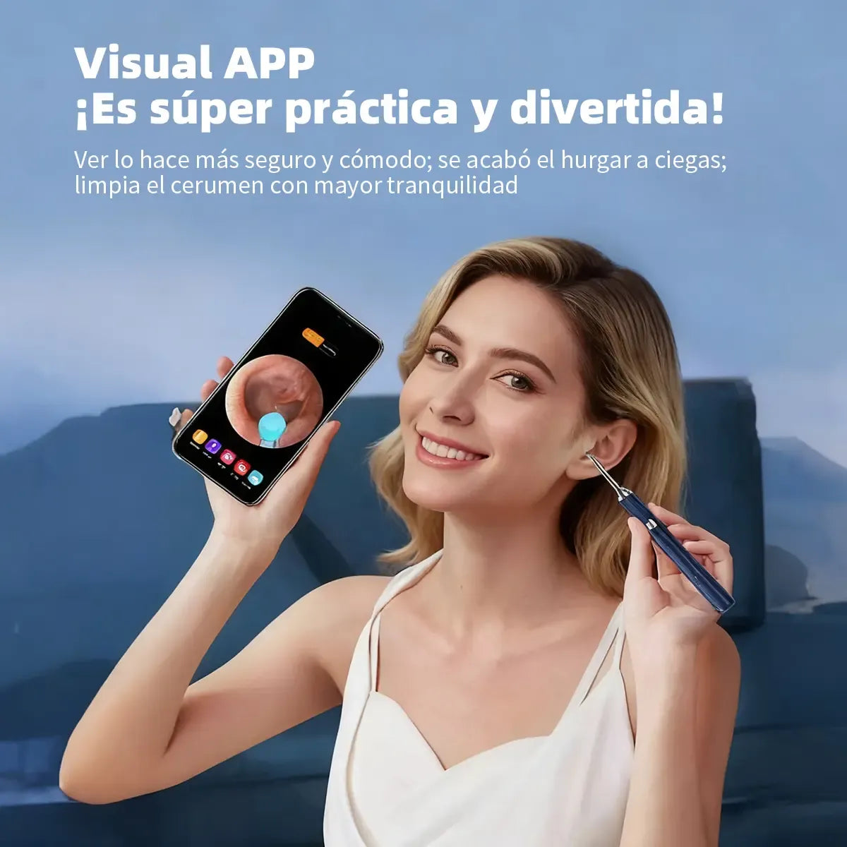 Limpiador de Oídos Inteligente con Cámara y Carga Inalámbrica