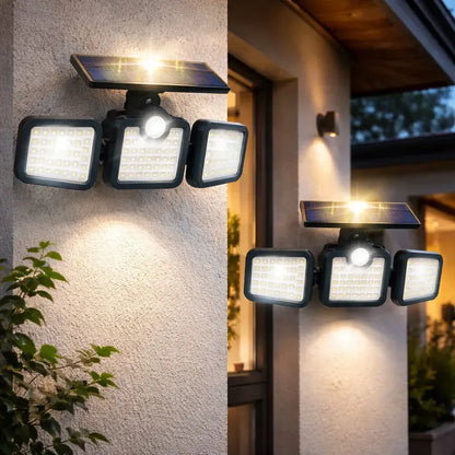 Kit de 2 Lámparas Solares LED para Paredes Exteriores con Sensor