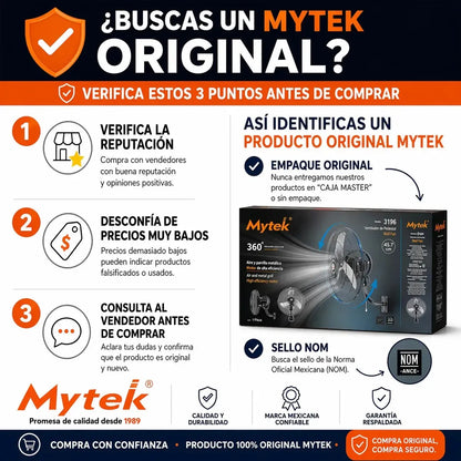 Mytek 3392 Pedestal Fan - 3 Speeds and Adjustable Oscillation