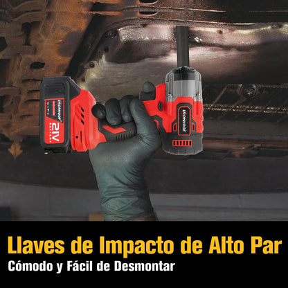 Taladro Atornillador e Impacto Inalámbrico Sin Escobillas Rojo