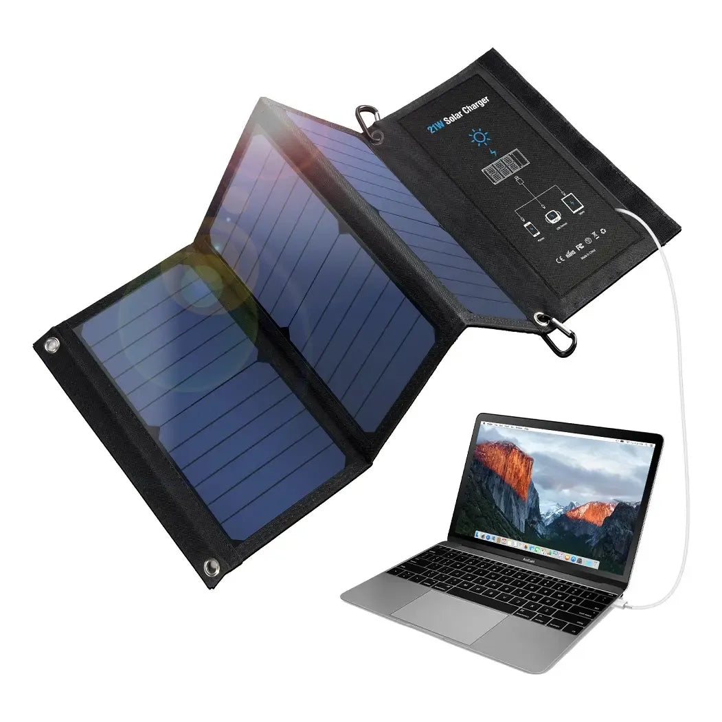 10W Foldable Solar Panel - Fast Charging with 2 USB Ports for Mobile Phones