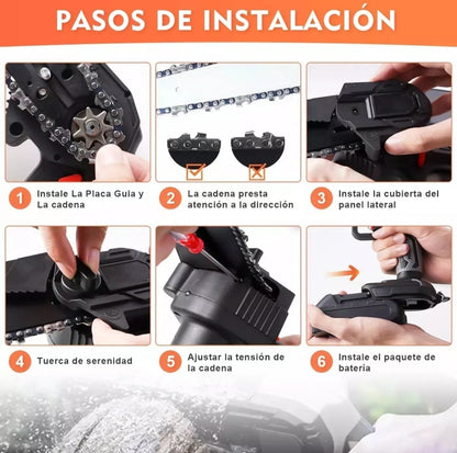 Motosierra Inalambrica 8 pulgadas con Luz LED y Batería de Larga Duración