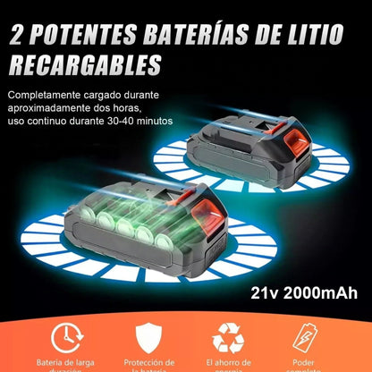 Motosierra Inalambrica 8 pulgadas con Luz LED y Batería de Larga Duración