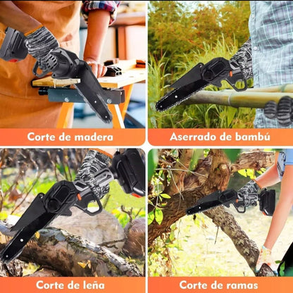 Motosierra Inalambrica 8 pulgadas con Luz LED y Batería de Larga Duración