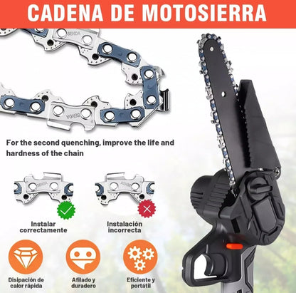 Motosierra Inalambrica 8 pulgadas con Luz LED y Batería de Larga Duración