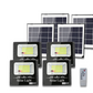 Kit de 4 Reflectores Solares LED 45W, Resistente al Agua, Control Remoto y Larga Duración