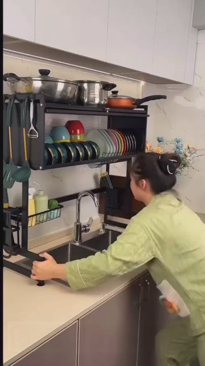 Escurridor de Trastes 3 Niveles en Acero Inoxidable, Diseño Funcional y Elegante