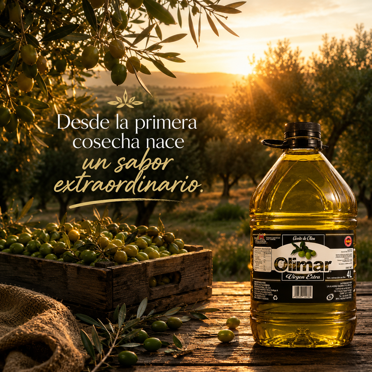 Aceite de Oliva Extra Virgen Olimar 4 L – Primera extracción en frío
