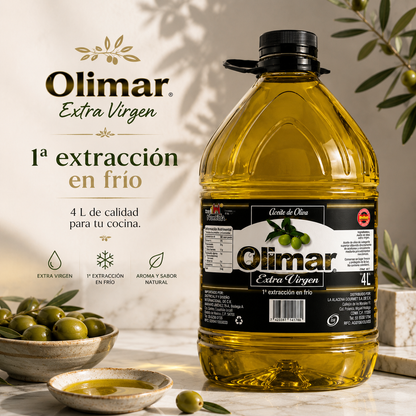 Aceite de Oliva Extra Virgen Olimar 4 L – Primera extracción en frío
