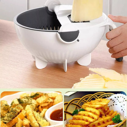 Cortador Rallador Rebanador Escurridor Multifuncion Verduras - Metacompras