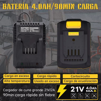 Llave De Impacto Inalámbrico Pistola Electrica Sidsys 4.0ah - Metacompras