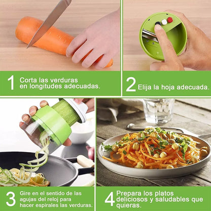 Spiralizer Rallador Cortador De Verduras En Espiral Cocina - Metacompras