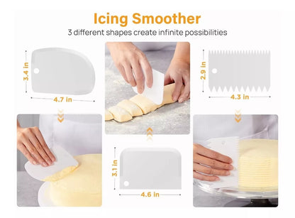 Base Giratoria Pasteles O Reposteria Acero Inoxidable Kit 22 - Metacompras