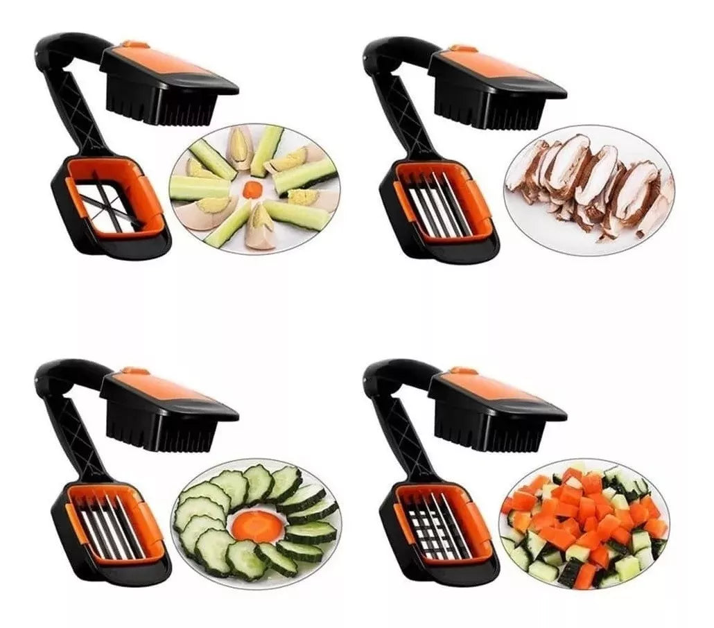 Rebanador Cortador Frutas Verduras 7 Piezas 5 En 1 De Mano - Metacompras