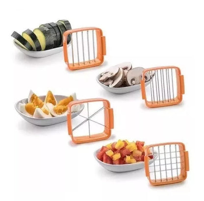 Rebanador Cortador Frutas Verduras 7 Piezas 5 En 1 De Mano - Metacompras