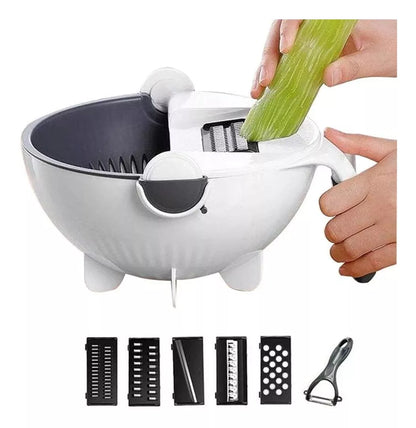 Cortador Rallador Rebanador Escurridor Multifuncion Verduras - Metacompras