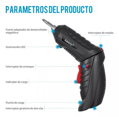 Destornillador Eléctrico Taladro Inalámbrico 3.6v, 47pcs - Metacompras