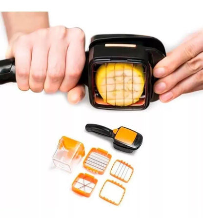 Rebanador Cortador Frutas Verduras 7 Piezas 5 En 1 De Mano - Metacompras