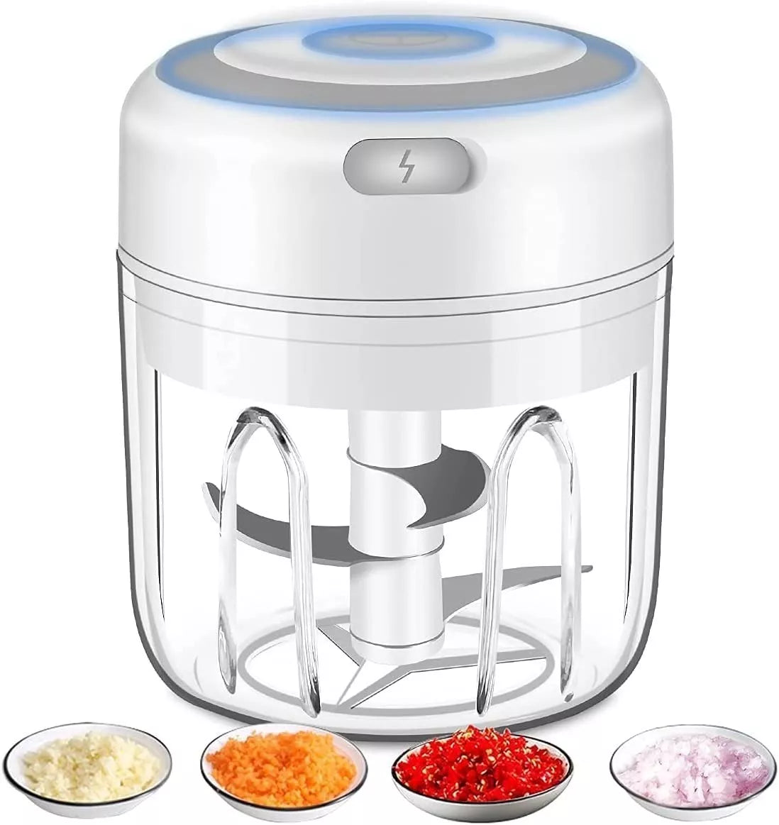 Picador Cortador Verdura Eléctrico, Molinillo De Ajo 250ml - Metacompras