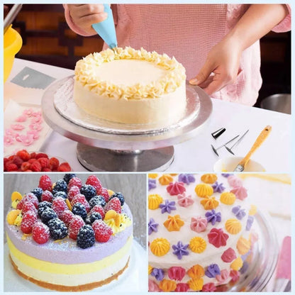 Base Giratoria Pasteles O Reposteria Acero Inoxidable Kit 22 - Metacompras
