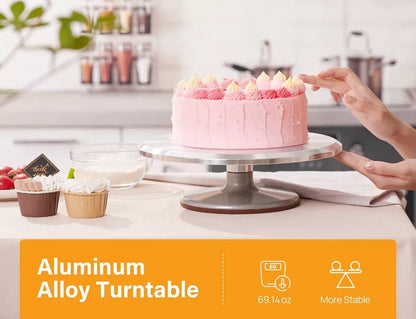 Base Giratoria Pasteles O Reposteria Acero Inoxidable Kit 22 - Metacompras