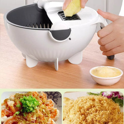 Cortador Rallador Rebanador Escurridor Multifuncion Verduras - Metacompras