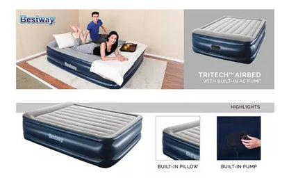 Colchon Auto Inflable Extra Alto Cama Queen Con Bomba - Metacompras