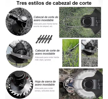 Desbrozadora Eléctrico Inalámbrico 850w Con 2 Baterías 42v - Metacompras