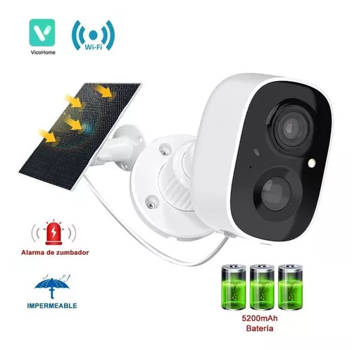 Cámara De Seguridad Wifi Recargable Solar - Metacompras
