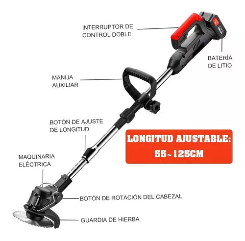 Desbrozadora Eléctrico Inalámbrico 850w Con 2 Baterías 42v - Metacompras